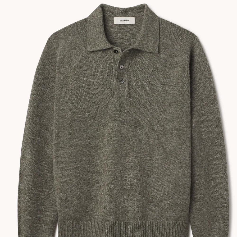 Marled Sage Seafarer Cotton Rugby Polo (NWT)